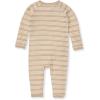 imageBurts Bees Baby Jumpsuit 100 Organic Cotton Onepiece Outfit Coverall With HatRaised Stripe Tan