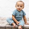 imageBurts Bees Baby Jumpsuit 100 Organic Cotton Onepiece Outfit Coverall With HatSmoke Blue