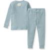 imageBurts Bees Baby Unisex Baby Honeysoft Pajamas Tee and Pant 2Piece PJ Set Soft Organic Cotton amp Lyocell BlendMountain Blue Thermal