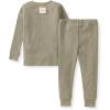 imageBurts Bees Baby Unisex Baby Honeysoft Pajamas Tee and Pant 2Piece PJ Set Soft Organic Cotton amp Lyocell BlendTranquility Thermal