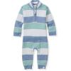 imageBurts Bees Baby Jumpsuit 100 Organic Cotton Onepiece Outfit Coverall With HatBlue Multi Stripe