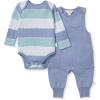 Blue Stripe Overall Set