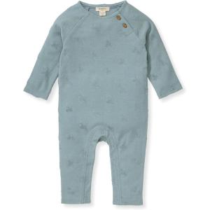 imageBurts Bees Baby Jumpsuit 100 Organic Cotton Onepiece Outfit Coverall With HatBlue Raised Bee