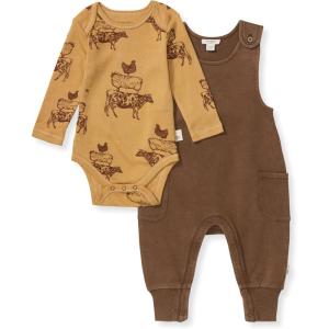 imageBurts Bees Baby Jumpsuit 100 Organic Cotton Onepiece Outfit Coverall With HatFarm Animals Overall Set