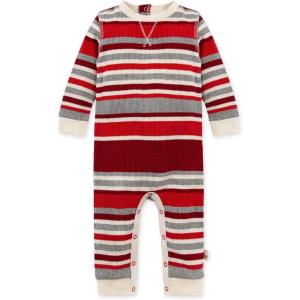 imageBurts Bees Baby Jumpsuit 100 Organic Cotton Onepiece Outfit Coverall With HatRed Multistripe