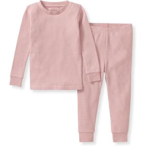 imageBurts Bees Baby Unisex Baby Honeysoft Pajamas Tee and Pant 2Piece PJ Set Soft Organic Cotton amp Lyocell BlendPersian Rose Thermal