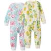 imageBurts Bees Baby Baby Girls Footless Sleepers 100 Organic Cotton Onepiece Pjs Zip Up Jumpsuit Snug Fit PajamasHibiscus  Lemon Tree