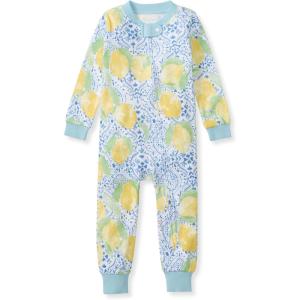 imageBurts Bees Baby Baby Girls Footless Sleepers 100 Organic Cotton Onepiece Pjs Zip Up Jumpsuit Snug Fit PajamasLemon Tiles