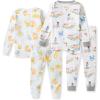 imageBurts Bees Baby Baby Boys Pajamas Tee and Pant 2Piece Pj Set 100 Organic CottonFrench Breakfast  Village 2pack