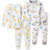 imageBurts Bees Baby Baby Boys Pajamas Tee and Pant 2Piece Pj Set 100 Organic CottonFrench Breakfast  Village 2pack