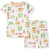 imageBurts Bees Baby Unisex Pajamas Short Sleeve Tee and Shorts 2Piece PJ Set 100 Organic CottonHarvest Veggies
