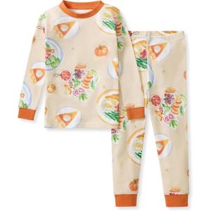 imageBurts Bees Baby Baby Boys Pajamas Tee and Pant 2Piece Pj Set 100 Organic CottonThanksgiving Table 1pack