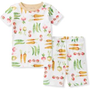 imageBurts Bees Baby Unisex Pajamas Short Sleeve Tee and Shorts 2Piece PJ Set 100 Organic CottonHarvest Veggies
