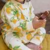 imageBurts Bees Baby Girls Organic Cotton Sleep and Play Footed PajamasHibiscus  Lemon Tree
