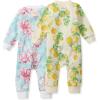 imageBurts Bees Baby Girls Organic Cotton Sleep and Play Footed PajamasHibiscus  Lemon Tree