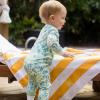 imageBurts Bees Baby Unisex Sleep and Play PJs 100 Organic Cotton OnePiece Zip Front Footless Loose Fit Footie PajamasBeachy Palms  Surf Shop