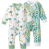 imageBurts Bees Baby Unisex Sleep and Play PJs 100 Organic Cotton OnePiece Zip Front Footless Loose Fit Footie PajamasBeachy Palms  Surf Shop