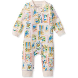 imageBurts Bees Baby Girls Organic Cotton Sleep and Play Footed PajamasSeaside View
