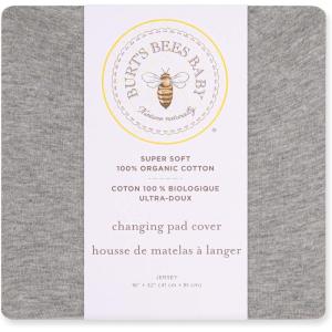 imageBurts Bees Baby Unisex Baby Gift Set  Crib Sheet Changing Pad Cover amp Burp Cloths 100 Organic Cotton Essentials BundleGrey Solid