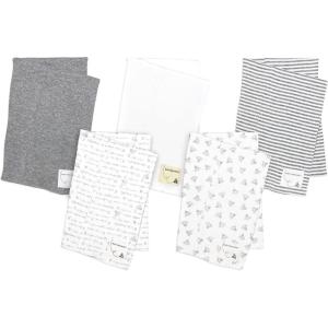 imageBurts Bees Baby Unisex Baby Gift Set  Crib Sheet Changing Pad Cover amp Burp Cloths 100 Organic Cotton Essentials BundleGrey Variety