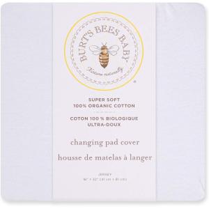 imageBurts Bees Baby Unisex Baby Gift Set  Crib Sheet Changing Pad Cover amp Burp Cloths 100 Organic Cotton Essentials BundleWhite Solid