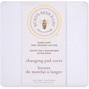 imageBurts Bees Baby Unisex Baby Gift Set  Crib Sheet Changing Pad Cover amp Burp Cloths 100 Organic Cotton Essentials BundleWhite Terry