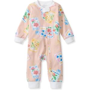 imageBurts Bees Baby Unisex Sleep and Play PJs 100 Organic Cotton OnePiece Zip Front Footless Loose Fit Footie PajamasFlower Seeds