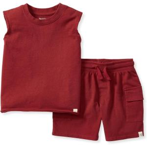 imageBurts Bees Baby babyboys Shirt and Pant Set Long Sleeve Top amp Bottom Outfit Bundle 100 Organic CottonBrick Acid Wash