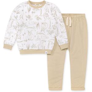 imageBurts Bees Baby babyboys Shirt and Pant Set Long Sleeve Top amp Bottom Outfit Bundle 100 Organic CottonBunny Toile Harem Pant