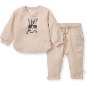 imageBurts Bees Baby babyboys Shirt and Pant Set Long Sleeve Top amp Bottom Outfit Bundle 100 Organic CottonCool Bunny Set
