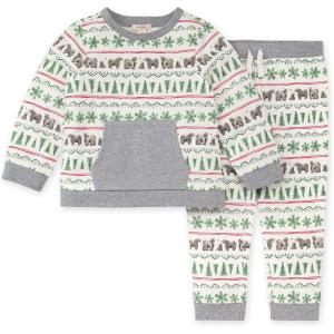 imageBurts Bees Baby babyboys Shirt and Pant Set Long Sleeve Top amp Bottom Outfit Bundle 100 Organic CottonKodiak Fair Isle