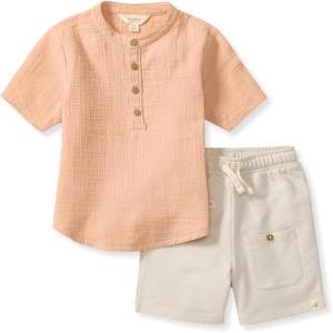 imageBurts Bees Baby babyboys Shirt and Pant Set Long Sleeve Top amp Bottom Outfit Bundle 100 Organic CottonMaple Sugar Muslin