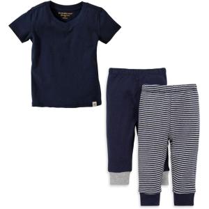 imageBurts Bees Baby babyboys Shirt and Pant Set Long Sleeve Top amp Bottom Outfit Bundle 100 Organic CottonNavy Top  2pk Pant Set