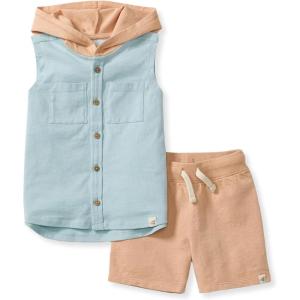imageBurts Bees Baby babyboys Shirt and Pant Set Long Sleeve Top amp Bottom Outfit Bundle 100 Organic CottonSterling Blue