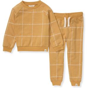 imageBurts Bees Baby babyboys Shirt and Pant Set Long Sleeve Top amp Bottom Outfit Bundle 100 Organic CottonWindow Plaid