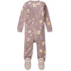 image:imageBurts Bees Baby Girls Sleeper Pajamas 100 Organic Cotton Onepiece PJs Diagonal Zip Up Jumpsuit Snug Fit FootieFlowers of the Valley 1pack
