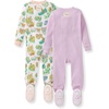 image:imageBurts Bees Baby Girls Sleeper Pajamas 100 Organic Cotton Onepiece PJs Diagonal Zip Up Jumpsuit Snug Fit FootieGarden Paths