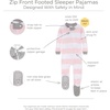 image:imageBurts Bees Baby Girls Sleeper Pajamas 100 Organic Cotton Onepiece PJs Diagonal Zip Up Jumpsuit Snug Fit FootieOh Deer
