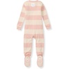 image:imageBurts Bees Baby Girls Sleeper Pajamas 100 Organic Cotton Onepiece PJs Diagonal Zip Up Jumpsuit Snug Fit FootiePink Sand Rugby Stripe