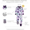 image:imageBurts Bees Baby Girls Sleeper Pajamas 100 Organic Cotton Onepiece PJs Diagonal Zip Up Jumpsuit Snug Fit FootiePurple Watercolor Daylily