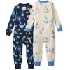 image:imageBurts Bees Baby Unisex Footless Sleepers 100 Organic Cotton Onepiece PJs Zip Up Jumpsuit Snug Fit PajamasUnder the Sea  Anchors