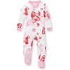 image:imageBurts Bees Baby Girls Sleeper Pajamas 100 Organic Cotton Onepiece PJs Diagonal Zip Up Jumpsuit Snug Fit FootieI Heart You