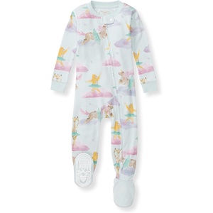 image:imageBurts Bees Baby Girls Sleeper Pajamas 100 Organic Cotton Onepiece PJs Diagonal Zip Up Jumpsuit Snug Fit FootieDream Ballet