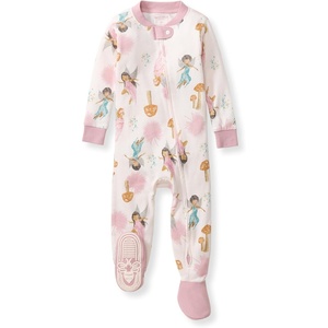 image:imageBurts Bees Baby Girls Sleeper Pajamas 100 Organic Cotton Onepiece PJs Diagonal Zip Up Jumpsuit Snug Fit FootieFairy Garden