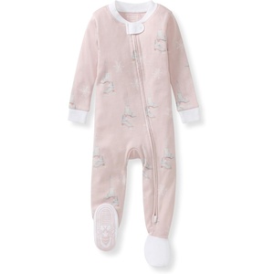 image:imageBurts Bees Baby Girls Sleeper Pajamas 100 Organic Cotton Onepiece PJs Diagonal Zip Up Jumpsuit Snug Fit FootieIce Skates