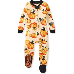 image:imageBurts Bees Baby Girls Sleeper Pajamas 100 Organic Cotton Onepiece PJs Diagonal Zip Up Jumpsuit Snug Fit FootieSneaky Cats 1pack