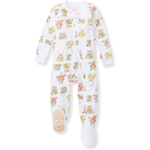 image:imageBurts Bees Baby Girls Sleeper Pajamas 100 Organic Cotton Onepiece PJs Diagonal Zip Up Jumpsuit Snug Fit FootieStardust Bunnies