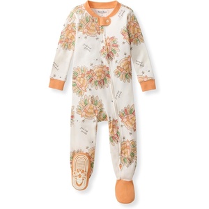 image:imageBurts Bees Baby Girls Sleeper Pajamas 100 Organic Cotton Onepiece PJs Diagonal Zip Up Jumpsuit Snug Fit FootieVivid Turkey