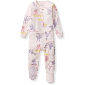 image:imageBurts Bees Baby Girls Sleeper Pajamas 100 Organic Cotton Onepiece PJs Diagonal Zip Up Jumpsuit Snug Fit FootieYogi Elephants