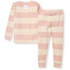 image:imageBurts Bees Baby Girls Pajamas 2Piece Tee amp Pant PJ Set 100 Organic Cotton Snug Fit Sizes 12 Months to 12 Years PJsPink Sand Rugby Stripe